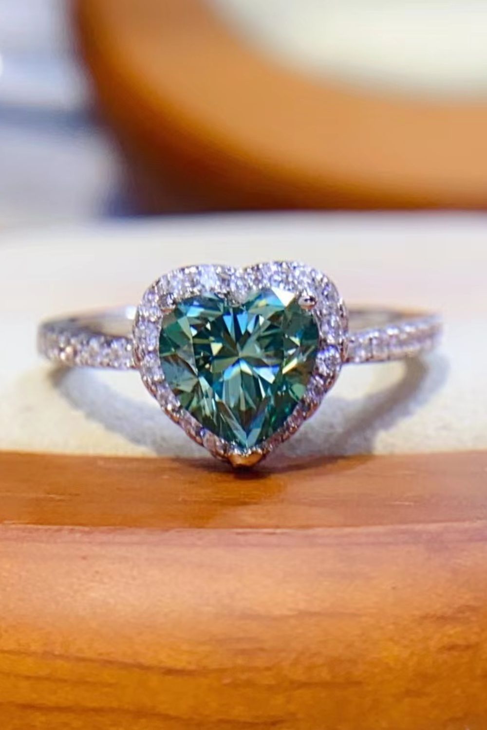 1-Carat Moissanite Heart Ring