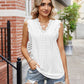 Eyelet Lace Trim Eyelash V-Neck Tank