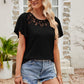 Spliced Lace Flutter Sleeve Top