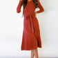 Round Neck Long Sleeve Tie Waist Sweater Dress