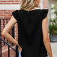 Ruffled Round Neck Sleeveless Blouse