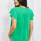 Sew In Love Short Ruffled Sleeve Length Top in Green