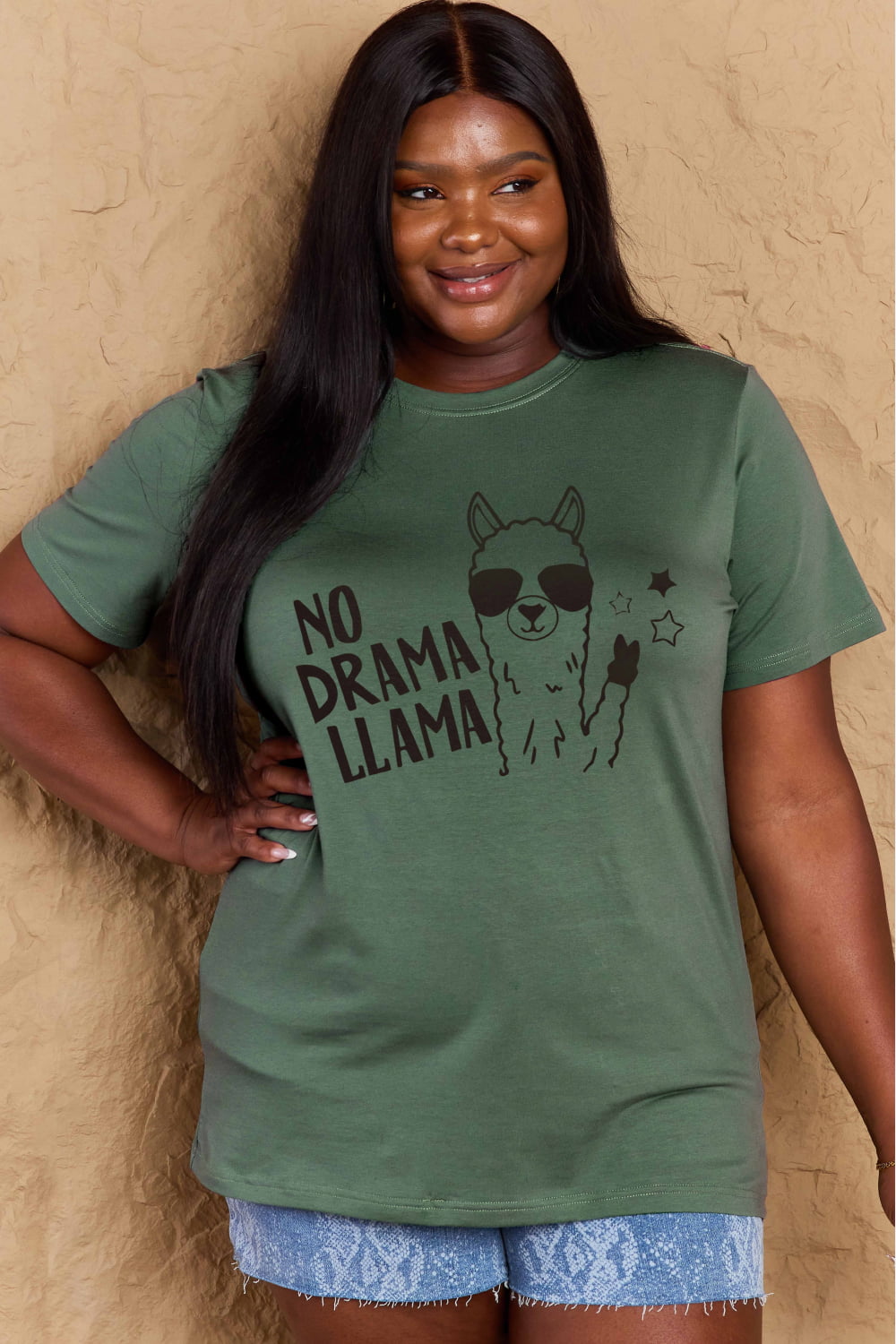 NO DRAMA LLAMA Graphic Cotton Tee