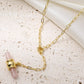 Gold-Plated Bar Pendant OT Chain Necklace