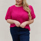 Bubble Textured Puff Sleeve Top