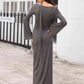 Tie Detail Long Sleeve Maxi Dress