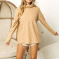 Checkered Round Neck Thumbhole Long Sleeve Top