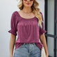 Short Flounce Sleeve Top