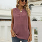 Swiss Dot Notched Neck Tank