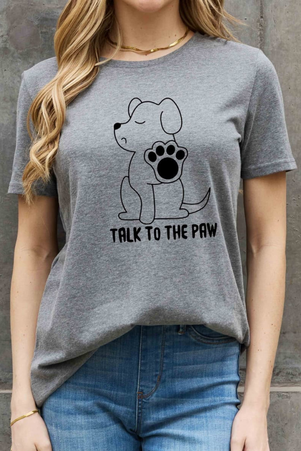 Simply Love TALK TO THE PAW Graphic Cotton Tee
