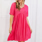 Another Day Swiss Dot Casual Dress in Fuchsia