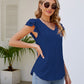 Smocked Flutter Sleeve V-Neck Top