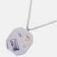 Inlaid Zircon Pendant Stainless Steel Necklace