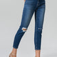 BAYEAS High Waist Distressed Washed Cropped Mom Jeans