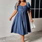 Plus Size Ruched Sweetheart Neck Dress