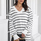 Striped V-Neck Sweater Dress