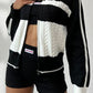 Cable-Knit Color Block Raglan Sleeve Cardigan