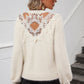 Lace Detail Cutout Long Sleeve Pullover Sweater