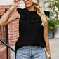 Ruffled Round Neck Sleeveless Blouse