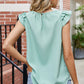 Ruffled Round Neck Sleeveless Blouse