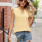 Eyelet Lace Trim Eyelash V-Neck Tank