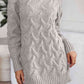 Cable-Knit Turtleneck Sweater Dress