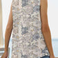 Printed Square Neck Curved Hem Tank