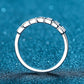 Moissanite Rhodium-Plated Half-Eternity Ring