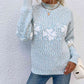 Four Leaf Clover Mock Neck Sweater