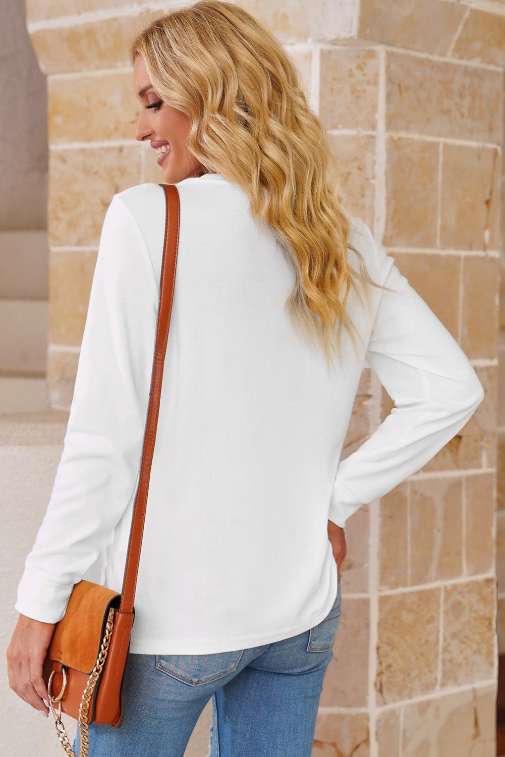 Round Neck Long Sleeve Top