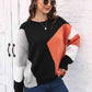 Color Block Round Neck Sweater