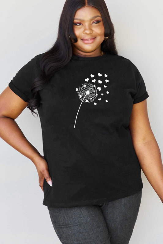 Dandelion Heart Graphic Cotton T-Shirt