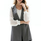 One-Button Sleeveless Longline Blazer