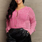 HEYSON Soft Focus Wash Cable Knit Cardigan in Fuchsia