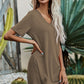 Twisted V-Neck Short Sleeve Dress