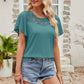 Spliced Lace Flutter Sleeve Top