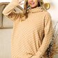 Checkered Round Neck Thumbhole Long Sleeve Top