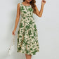 Floral Round Neck Tiered Sleeveless Dress