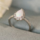 Platinum-Plated Opal Pear Shape Ring