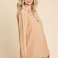 Lapel Collar Ruched Long Sleeve Blouse