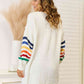 Striped Open Front Dropped Shoulder Cardigan