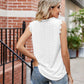 Eyelet Lace Trim Eyelash V-Neck Tank