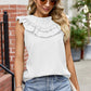 Ruffled Round Neck Sleeveless Blouse