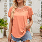 Spliced Lace Flutter Sleeve Top