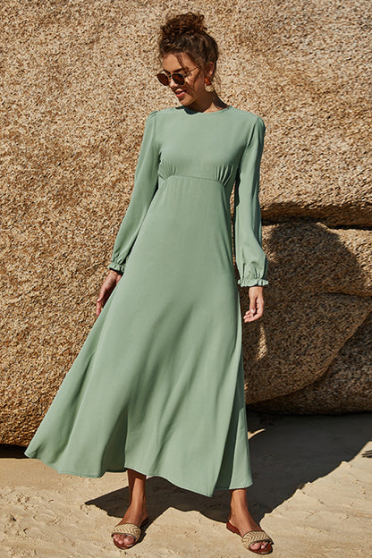 Puff Sleeve Flounce Dress, 2 Colors