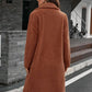 Plush Collared Neck Button Up Coat