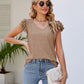 Smocked Flutter Sleeve V-Neck Top