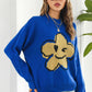 Flower Graphic Drop Shoulder Sweater