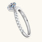 Moissanite Platinum-Plated Side Stone Ring