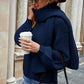 Round Neck Lantern Sleeve Sweater